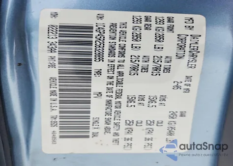 2005 Chrysler Town & Country z USA, uszkodzony, nr VIN 1C4GP45R25B328895